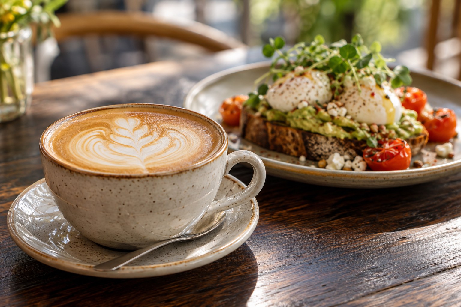 Illustrative café food and drinks